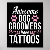 Hondenverzorger Grappige Schattigee Tattoos Pet Gr Poster (Voorkant)