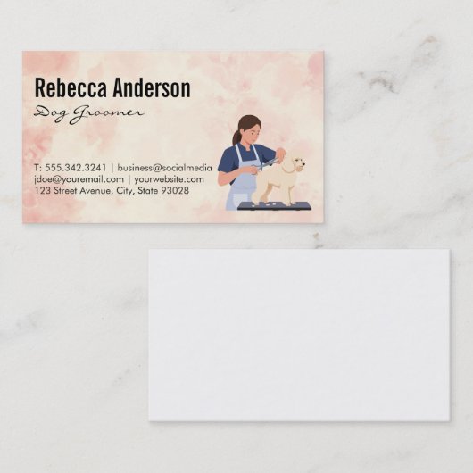 Hondenverzorger Knipt Haar Visitekaartje (Voorkant / Achterkant)