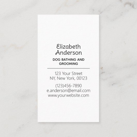 Hondenverzorger Pommerian Visitekaartje (Achterkant)