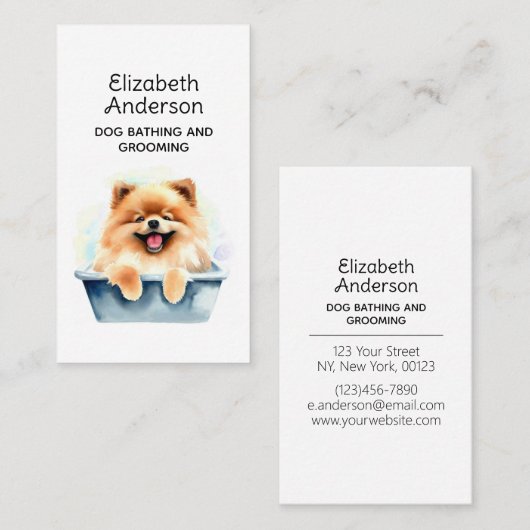 Hondenverzorger Pommerian Visitekaartje (Voorkant / Achterkant)