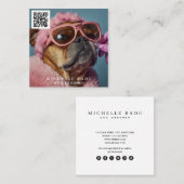  Hondenverzorger QR Code Social Media Vierkante Visitekaartje (Voorkant / Achterkant)