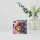  Hondenverzorger QR Code Social Media Vierkante Visitekaartje (Staand voorkant)