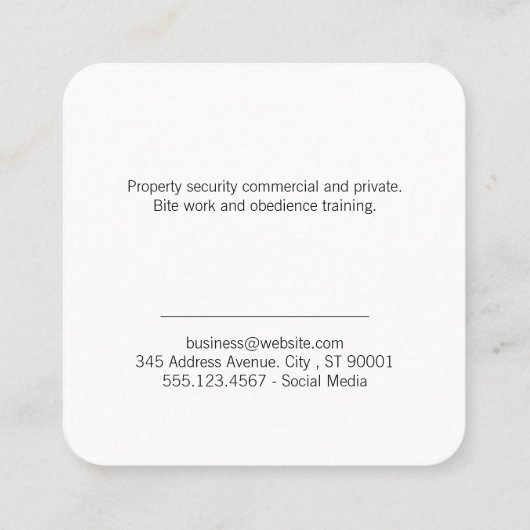 Hondenverzorger | Trainer | Poten | Gras Vierkante Visitekaartje (Achterkant)