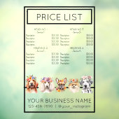 Hondenverzorging bloem waterverf service prijslijs raamsticker (Vel 3)