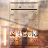 Hondenverzorging bloem waterverf service prijslijs raamsticker (Vel 2)