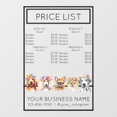 Hondenverzorging bloem waterverf service prijslijs raamsticker (Vel)