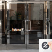 Hondenverzorging bloem waterverf service prijslijs raamsticker (Kantoordeur)