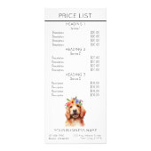 Hondenverzorging bloem waterverf service prijslijs reclamekaart (Voorkant)