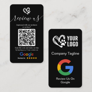 Hondenverzorging Google Review Verzoek Logo & QR C Visitekaartje