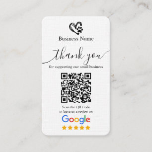 Hondenverzorging Google Review Verzoekkaart QR-cod Visitekaartje