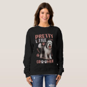 Hondenverzorging Grappig Kleine Groomer Pet Groom Trui (Voorkant volledig)