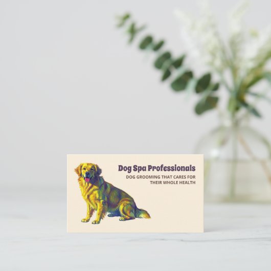 Hondenverzorging Grooming QR Visitekaartje (Staand voorkant)