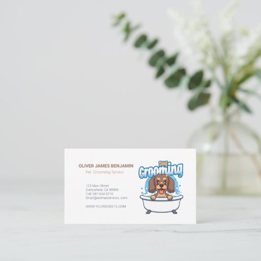  Hondenverzorging Professioneel en stijlvol Visitekaartje (Staand voorkant)