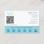 Hondenverzorging QR-code & loyaliteitsbeloningsbed Visitekaartje (Achterkant)