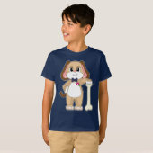 Hondenverzorging vlinderdas bruiloft t-shirt (Voorkant volledig)