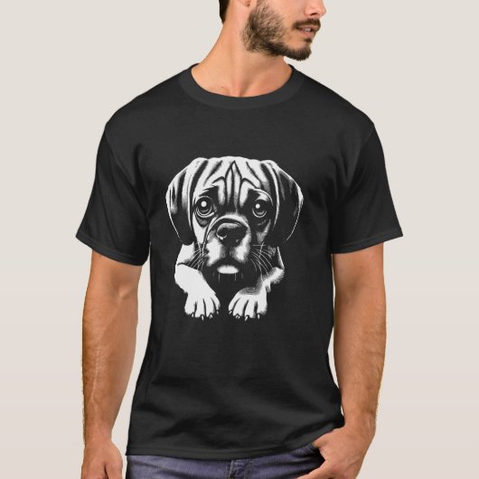 Hondenvingerafdruk - Puggle Vader Moeder T-shirt (Voorkant)