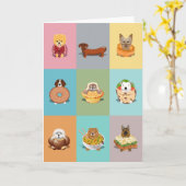 Hondenvoer Verjaardag Kaart (Gele Bloem)