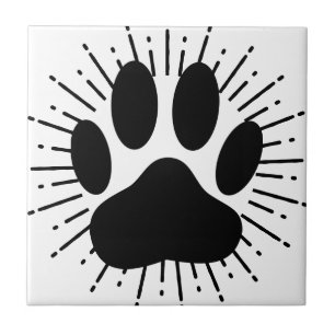 Hondenvoetafdruk en  stijl Sunbeam Tegel Tegeltje