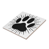 Hondenvoetafdruk en  stijl Sunbeam Tegel Tegeltje (Zijkant)