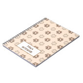 Hondenvoetafdruk patroon aanpasbaar notitieboek (Linkerzijde)