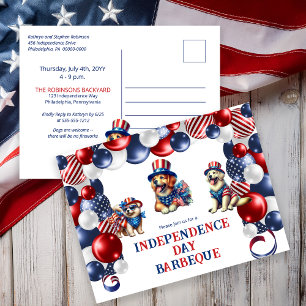 Hondenvriendelijk Geen Vuurwerk 4 juli BBQ Party Feestdagenkaart