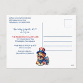 Hondenvriendelijk Geen Vuurwerk 4 juli BBQ Party Feestdagenkaart (Achterkant)