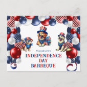 Hondenvriendelijk Geen Vuurwerk 4 juli BBQ Party Feestdagenkaart (Voorkant)
