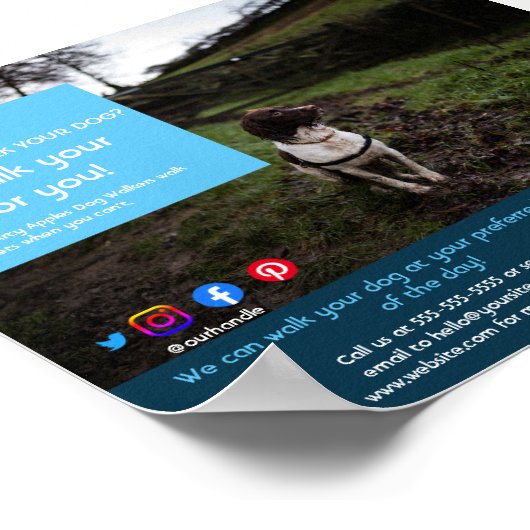 hondenwandelaar gezelschapsgezelschapsgezelschapsg poster (Hoek)