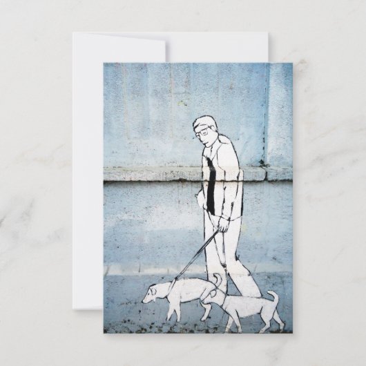 hondenwandelaar graffiti op branimirova street in kaart (Voorkant)