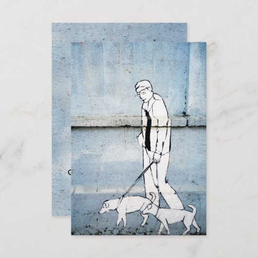 hondenwandelaar graffiti op branimirova street in  kaart (Voorkant / Achterkant)