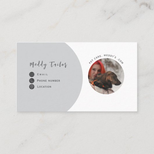 Hondenwandelaar minimalistische aangepaste foto vi contactkaartje (Achterkant)