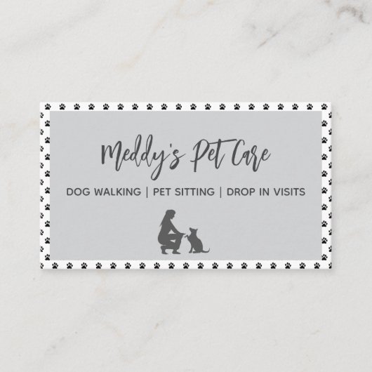 Hondenwandelaar minimalistische aangepaste foto vi contactkaartje (Voorkant)
