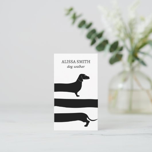 Hondenwandelende teckel Grappig Esthetisch Visitekaartje (Staand voorkant)