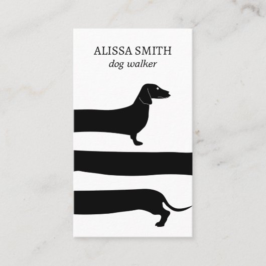 Hondenwandelende teckel Grappig Esthetisch Visitekaartje (Voorkant)