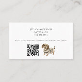 Hondenwandeling Huisdier Zittende Waterverf Visitekaartje (Achterkant)