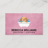 Hondenwas in bad met zeepbellen visitekaartje (Voorkant)