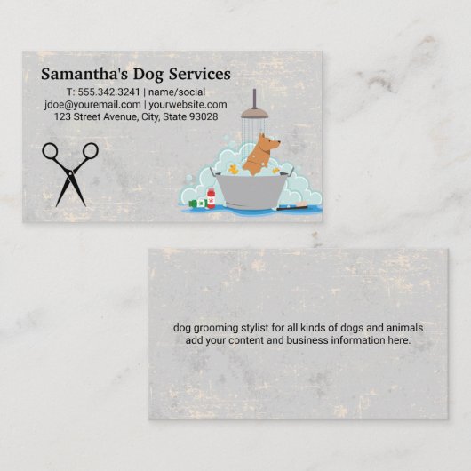 Hondenwas | Schaar Visitekaartje (Voorkant / Achterkant)