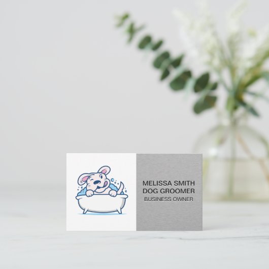 hondenwas | Slanke metalen afspraakkaart Afsprakenkaartje (Staand voorkant)