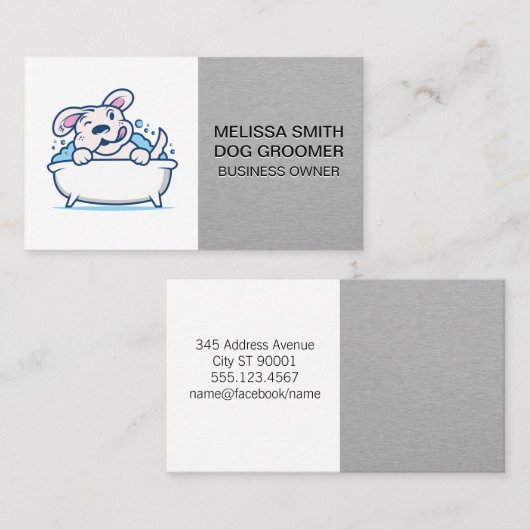 hondenwas | Slanke metalen afspraakkaart Afsprakenkaartje (Voorkant / Achterkant)