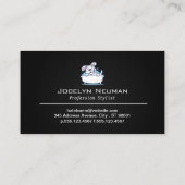 hondenwas | verzorger | Achtergrond met zwarte maz Visitekaartje (Achterkant)