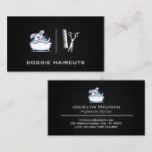 hondenwas | verzorger | Achtergrond met zwarte maz Visitekaartje (Voorkant / Achterkant)