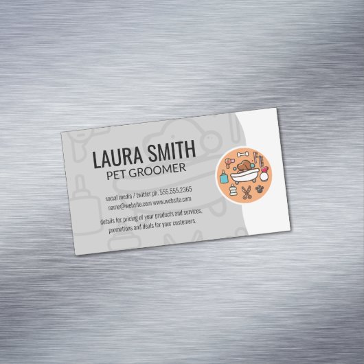 Hondenwasdouche-pictogram Magnetisch Visitekaartje (Voorbeeld)