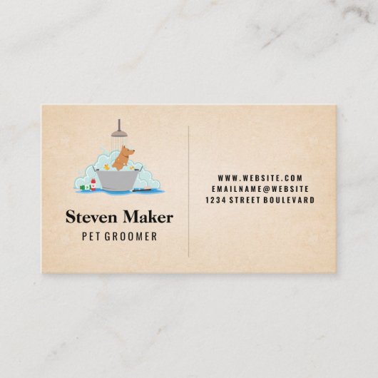 Hondenwasdouchepictogram Visitekaartje (Voorkant)