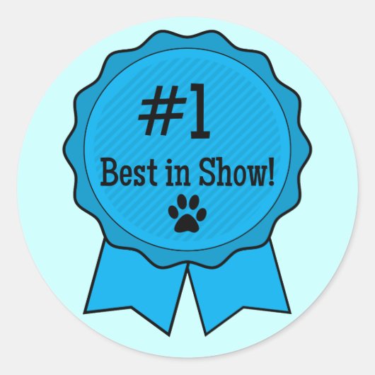 Hondenwedstrijd Beste in Show Blue Ribbon Ronde Sticker (Voorkant)
