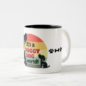  hondenwereld puppy tweekleurige koffiemok (Voorkant rechts)