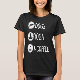 Hondenyoga en koffie t-shirt