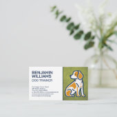 Hondenzitpictogrammen | graszode visitekaartje (Staand voorkant)
