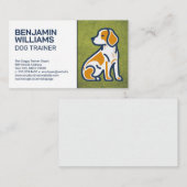 Hondenzitpictogrammen | graszode visitekaartje (Voorkant / Achterkant)