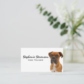 Hondenzitting | Brown Boxer Doggie Visitekaartje (Staand voorkant)