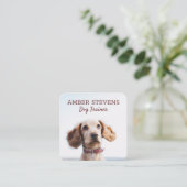 Hondenzitting | hondentrainer vierkante visitekaartje (Staand voorkant)
